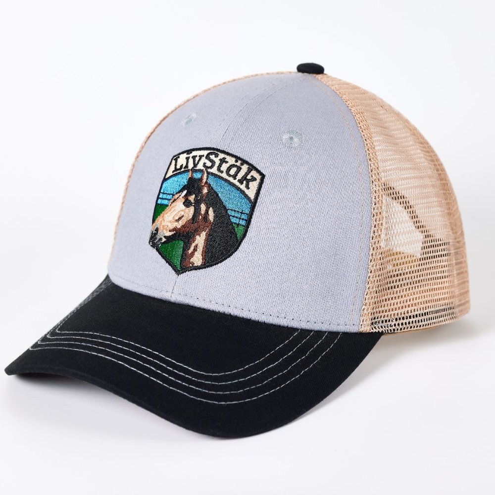 LIVSTAK TRUCKER HAT, HORSE DESIGN, ADJUSTABLE SNAPBACK, FASHION CAP, C2LVK07